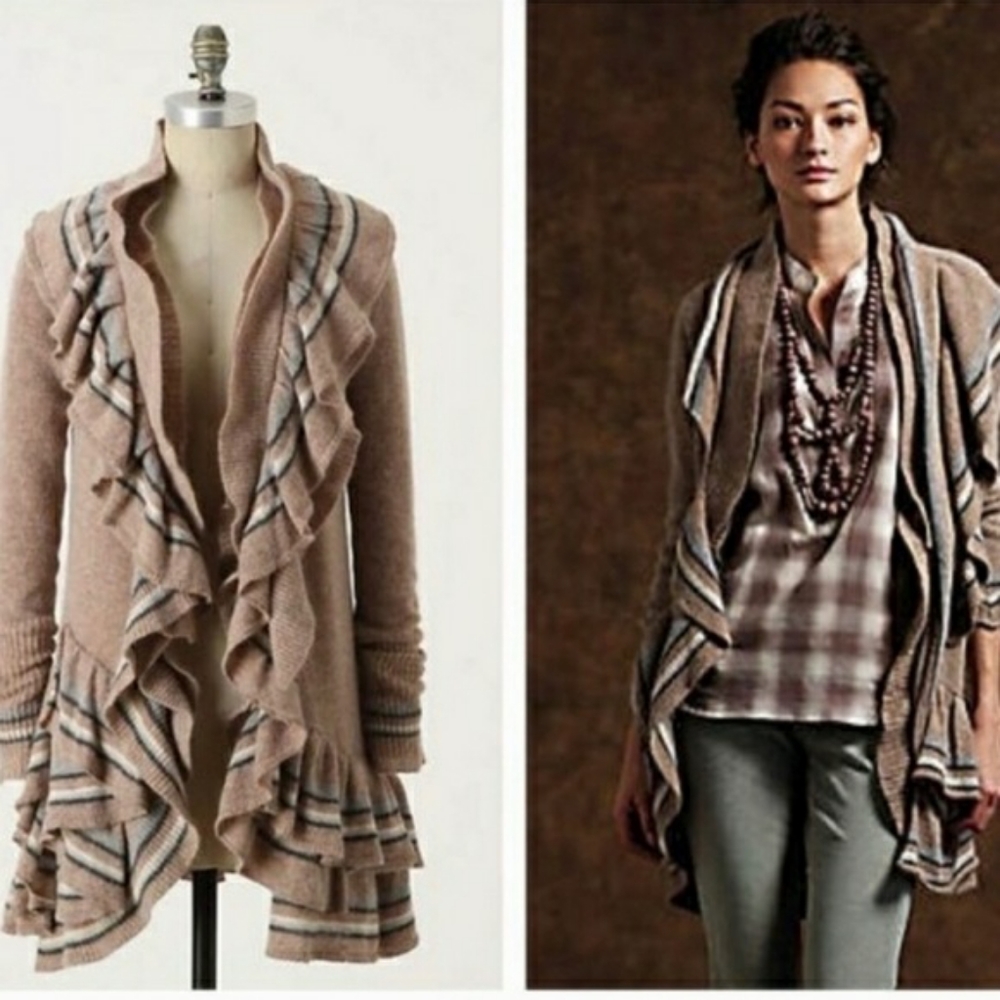 Anthropologie Sparrow wool ruffle cardigan